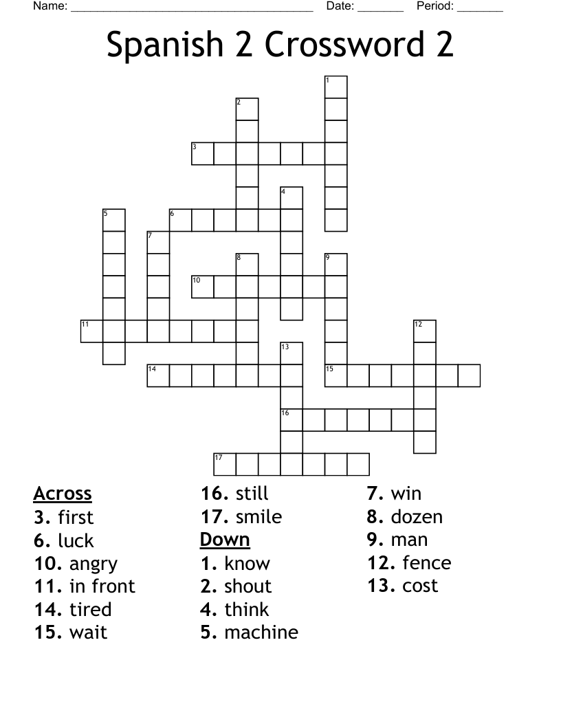 Spanish 2 Crossword 2