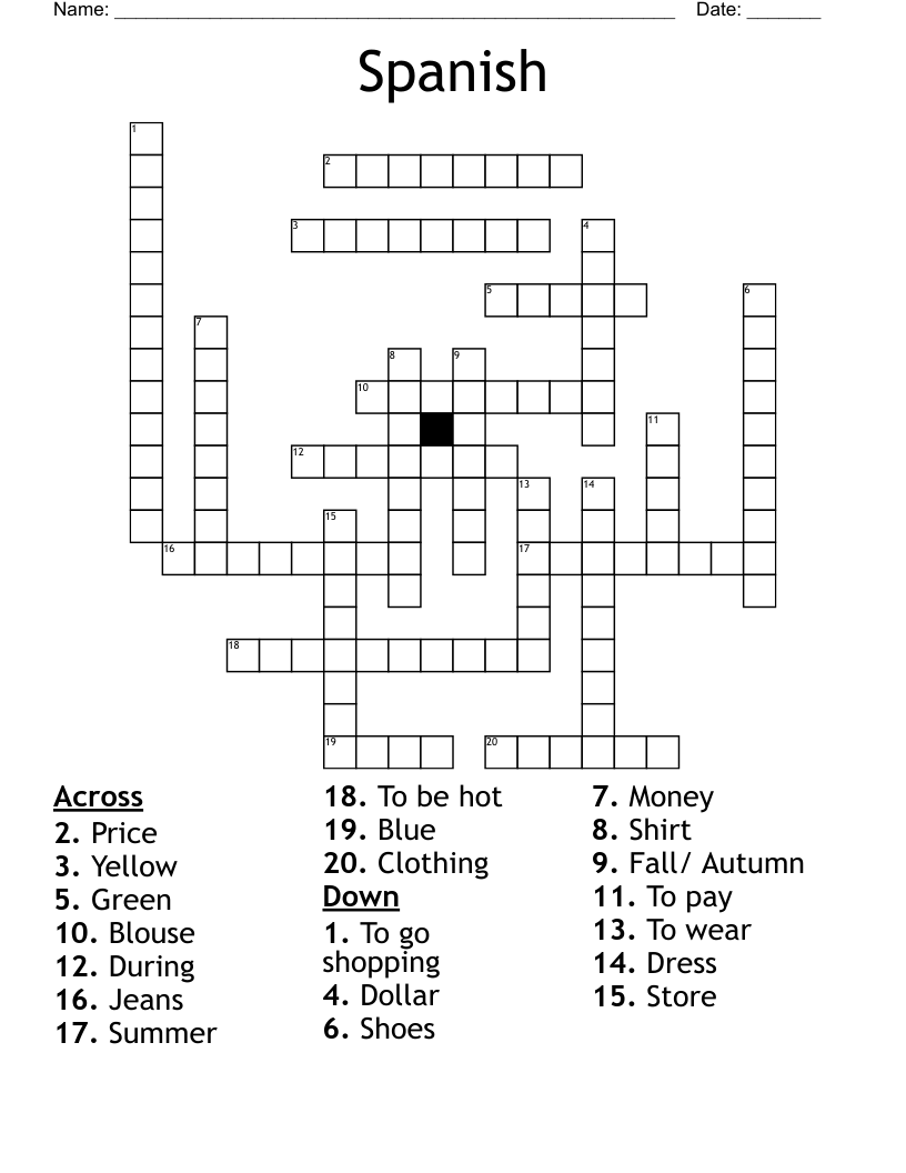 Spanish Crossword