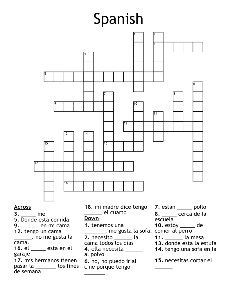 Spanish Crossword