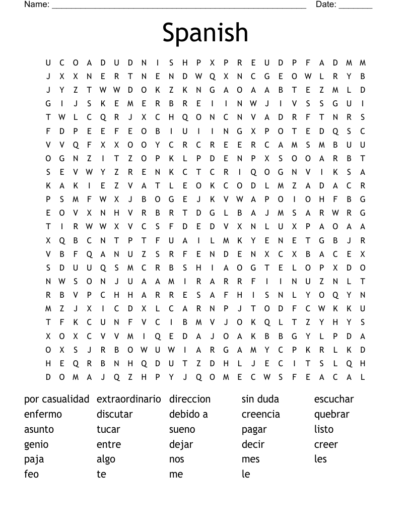 Spanish Word Search