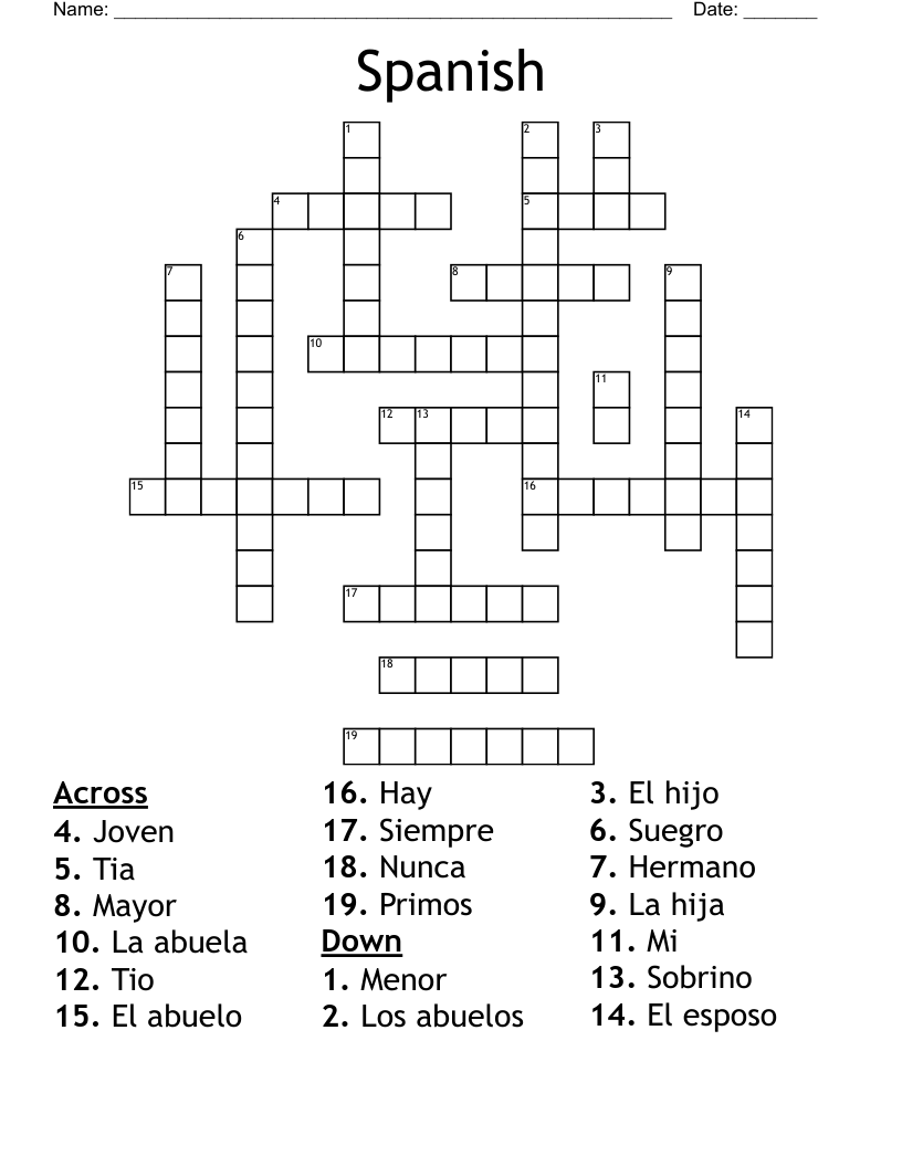 Spanish Crossword