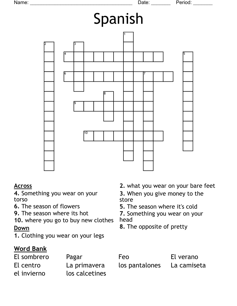 Spanish Crossword