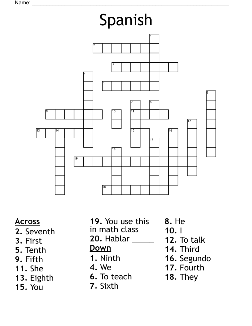 Spanish Crossword