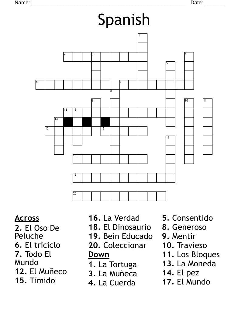 Spanish Crossword