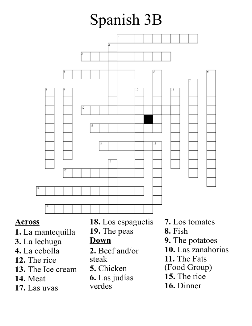 Spanish 3B Crossword