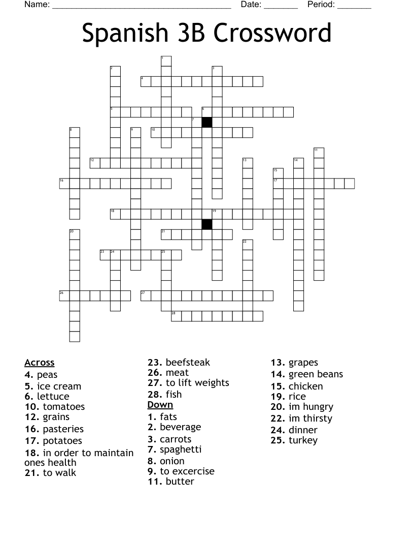 Spanish 3B Crossword