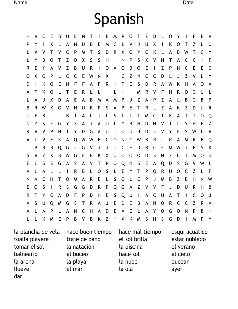 Spanish Word Search