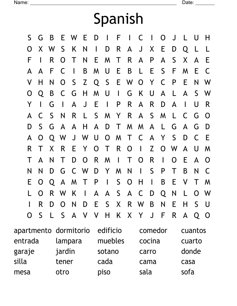 Spanish Word Search