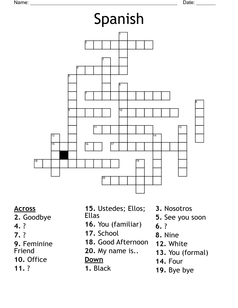 Spanish Crossword