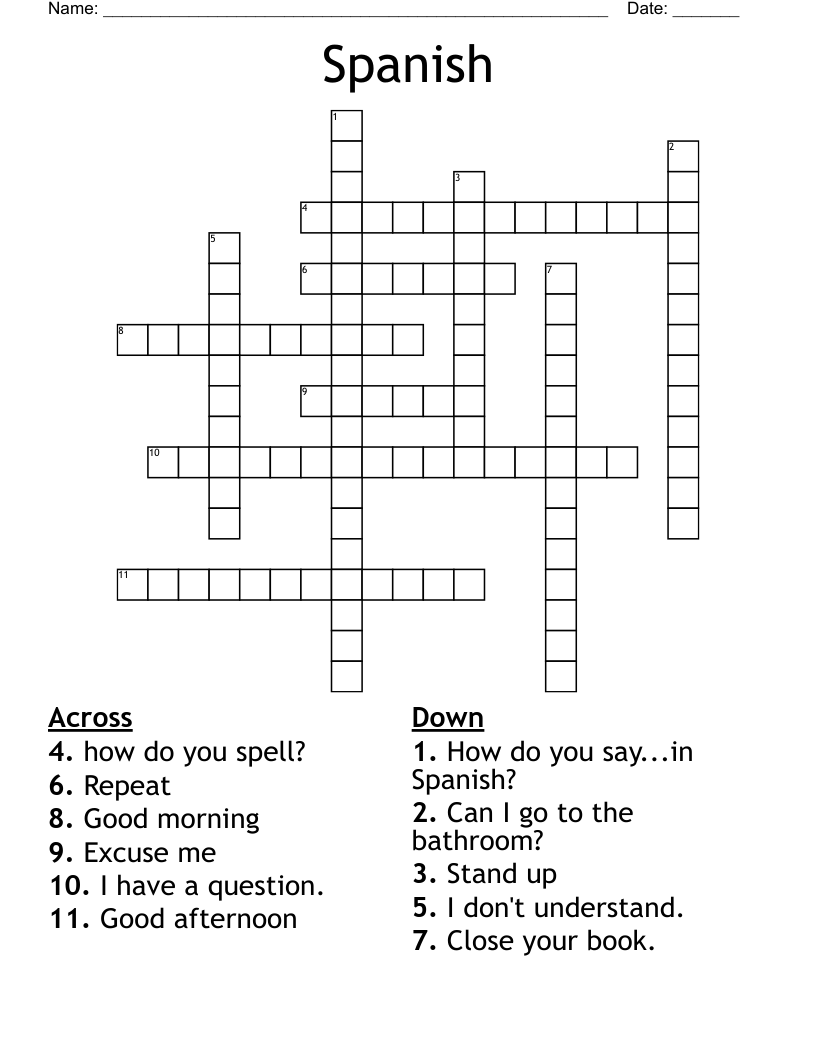 Spanish Crossword
