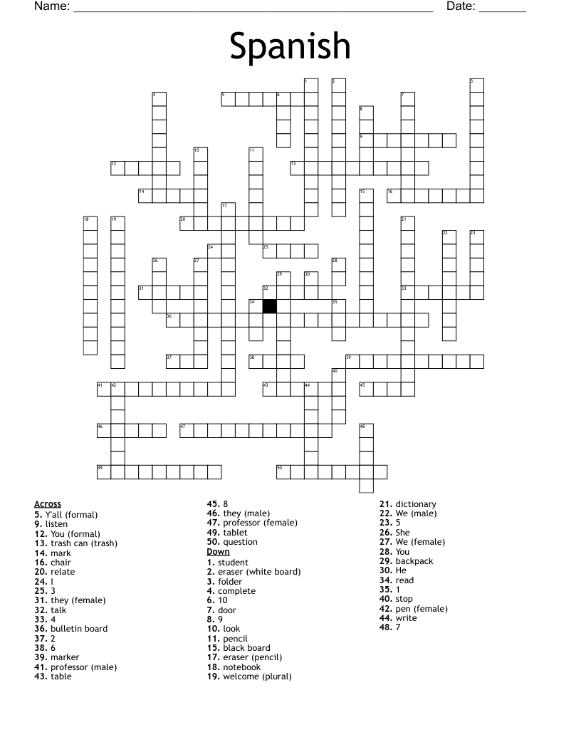 Spanish Crossword