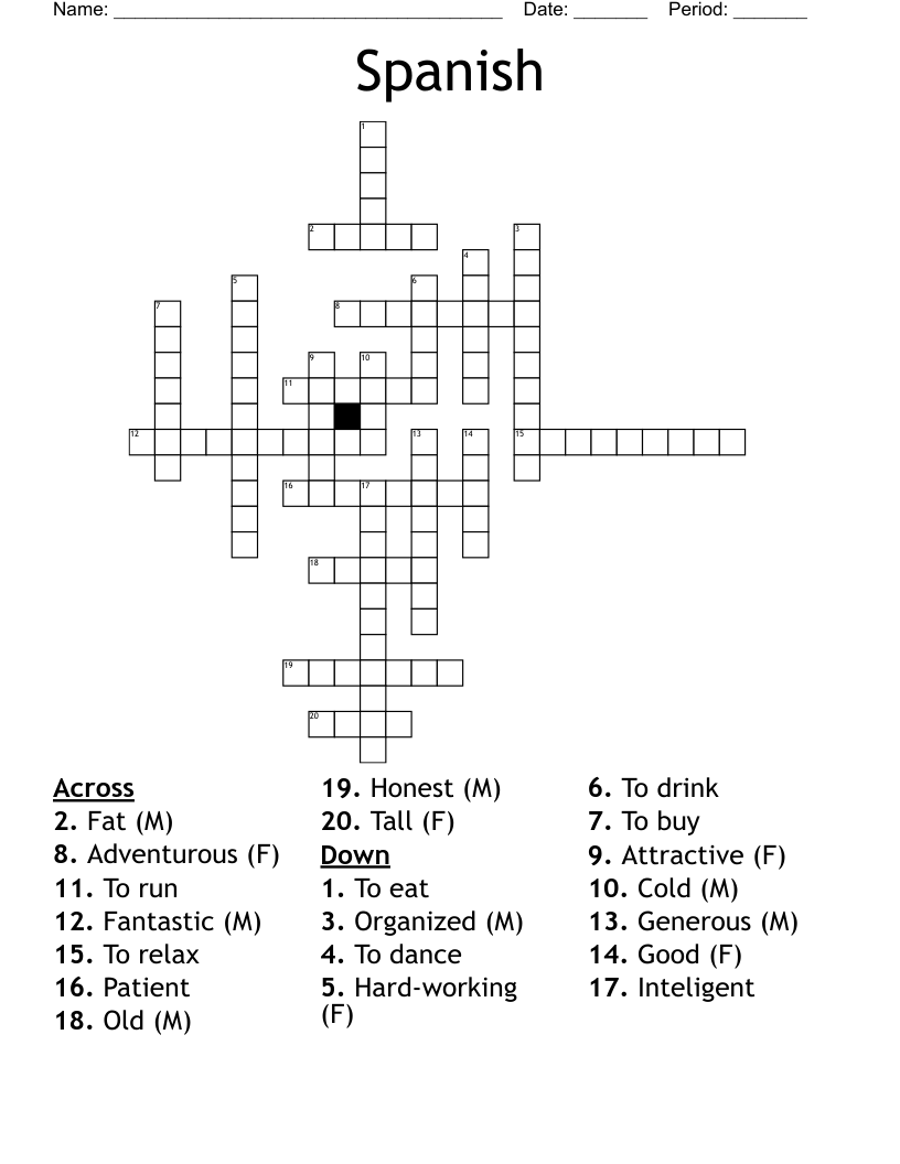 Spanish Crossword