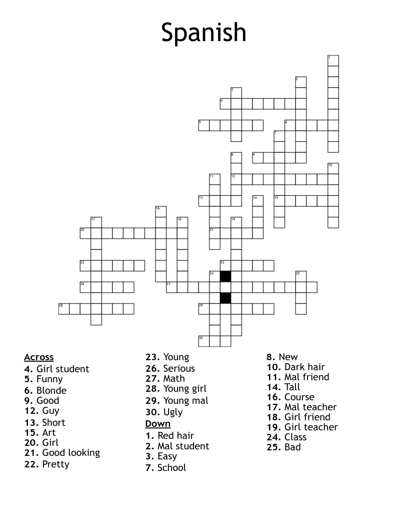Spanish Crossword