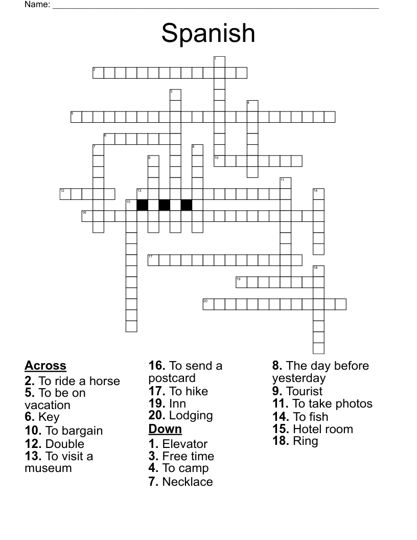 Spanish Crossword