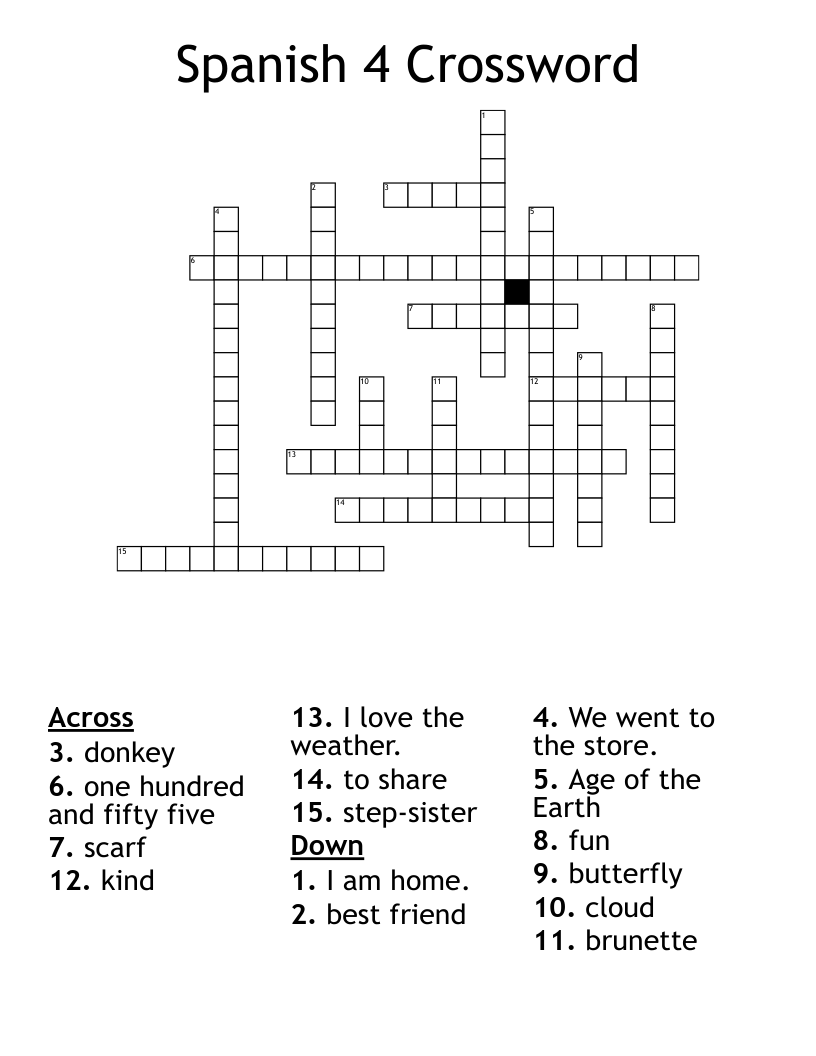 Spanish 4 Crossword
