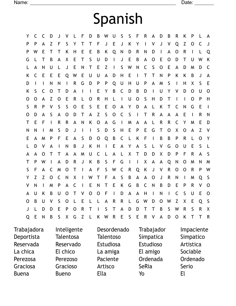 Spanish Word Search