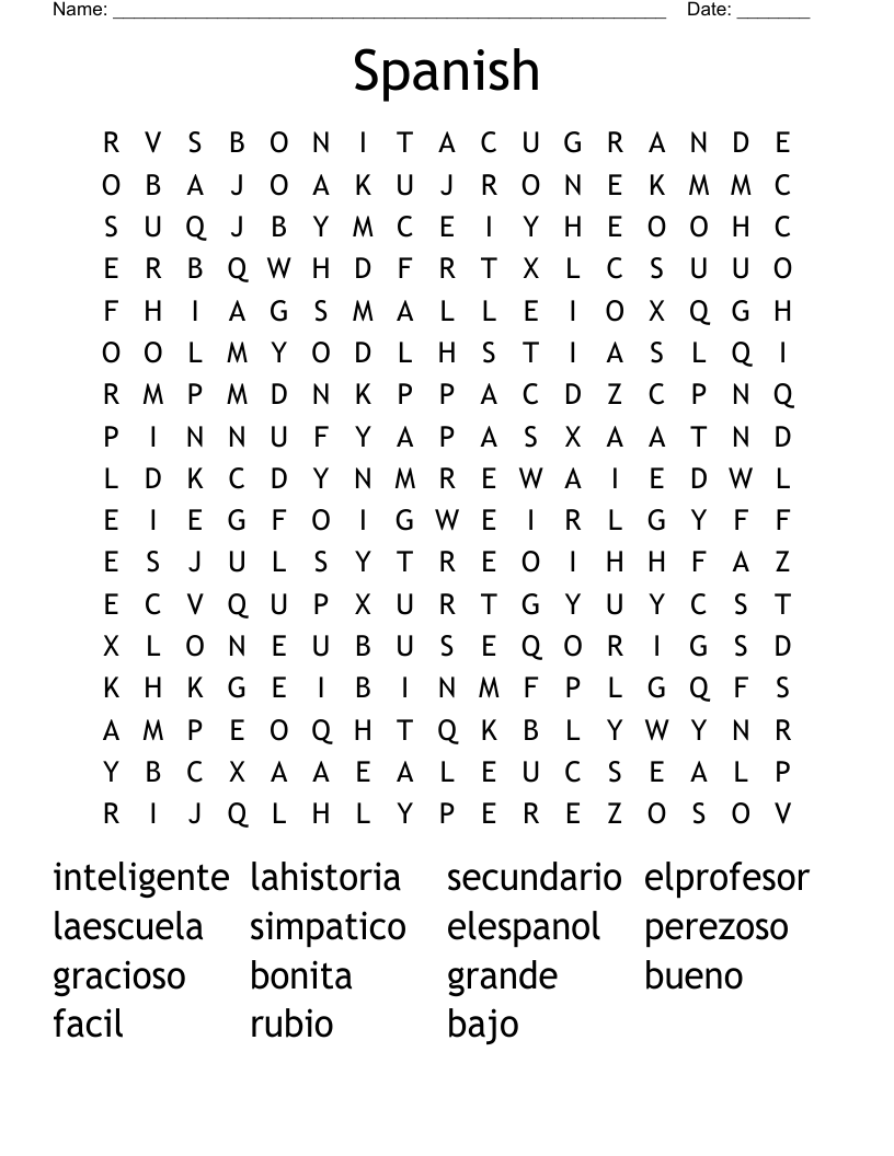 Spanish Word Search