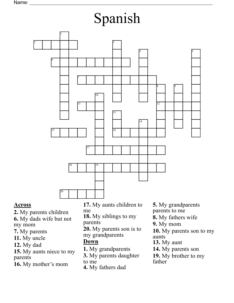 Spanish Crossword