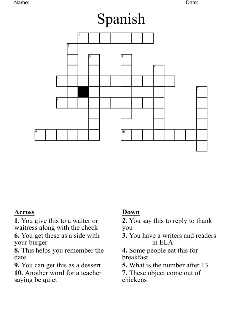 Spanish Crossword