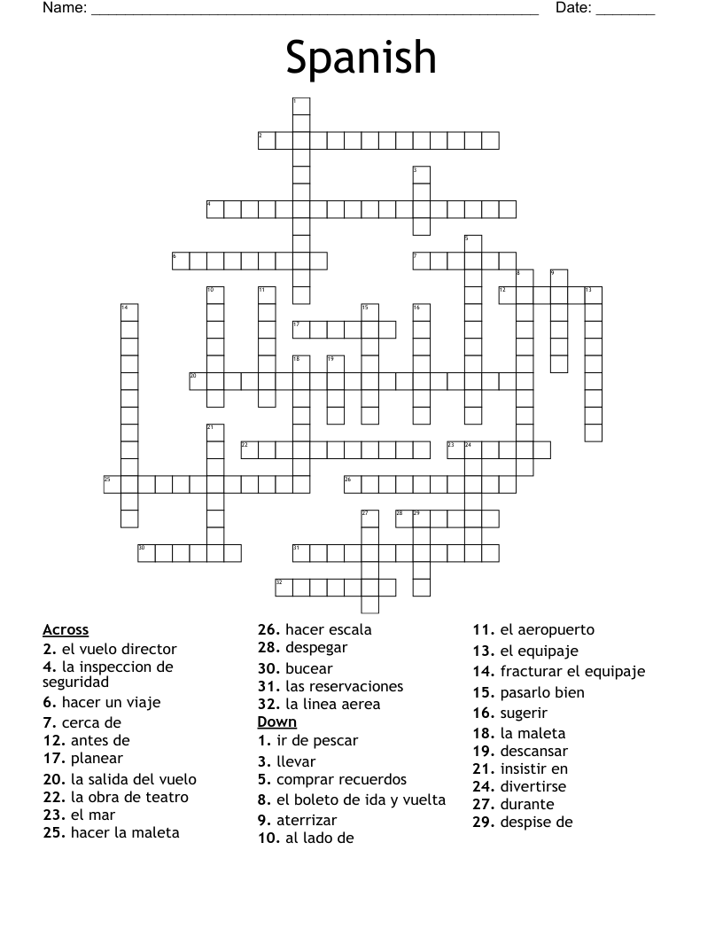 Spanish Crossword