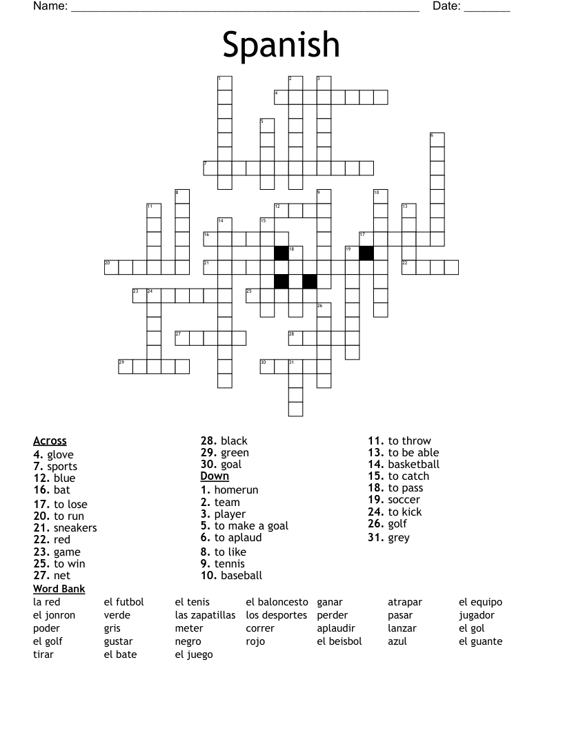 Spanish Crossword