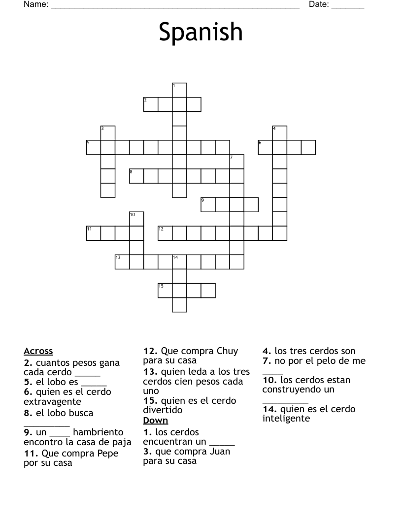 Spanish Crossword