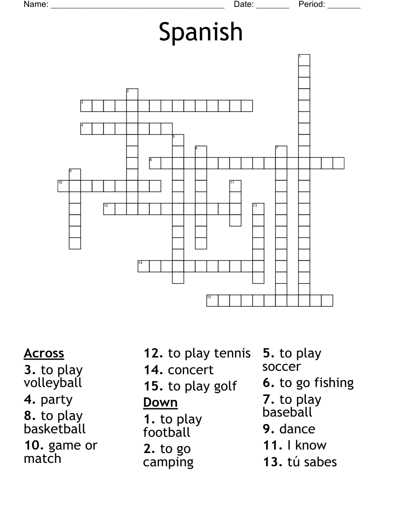 Spanish Crossword
