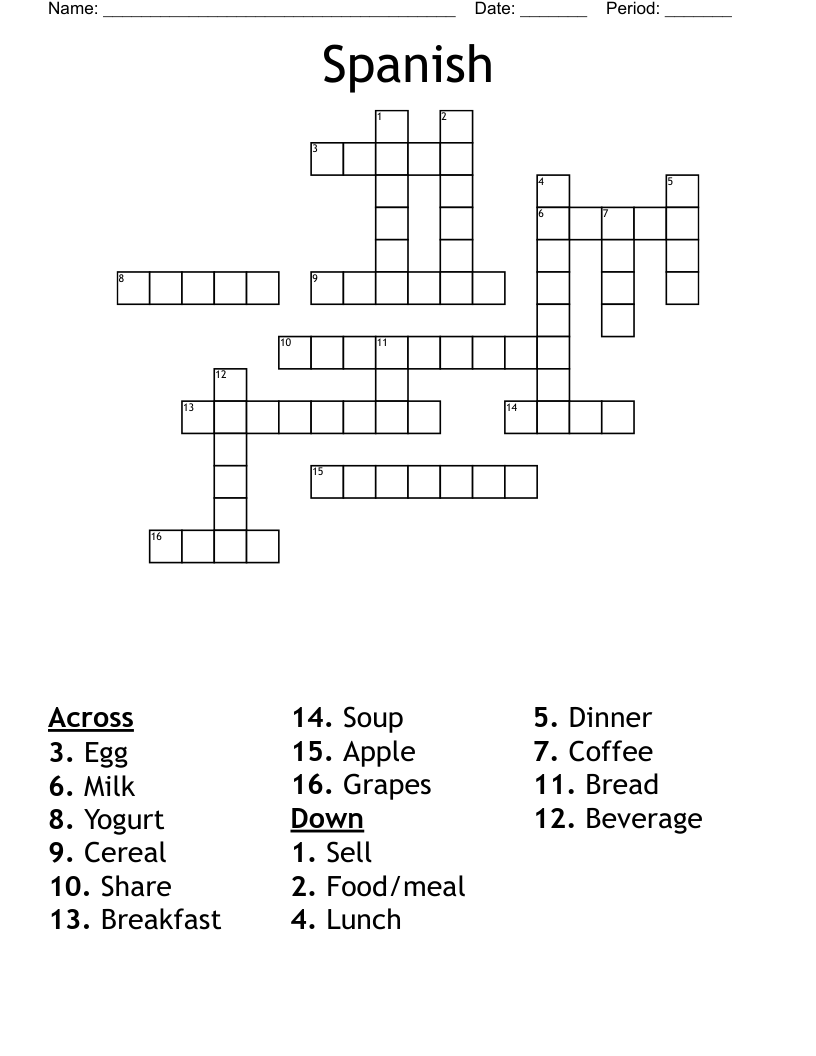 Spanish Crossword