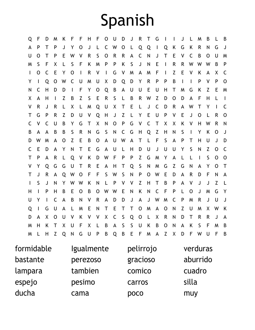 Spanish Word Search