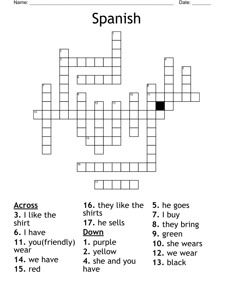 Spanish Crossword