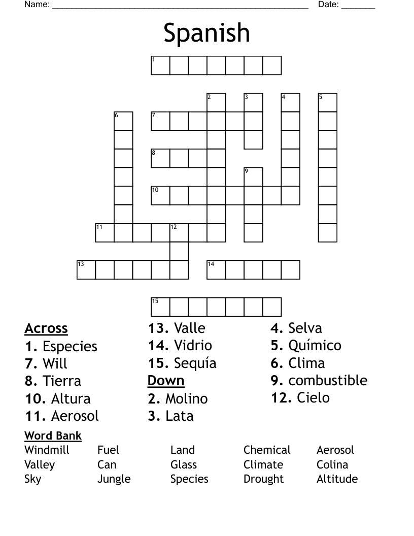 Spanish Crossword