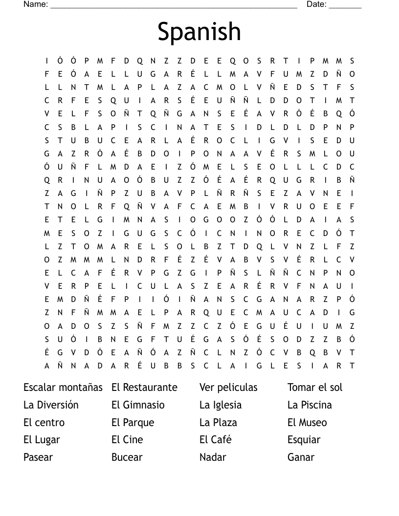 Spanish Word Search