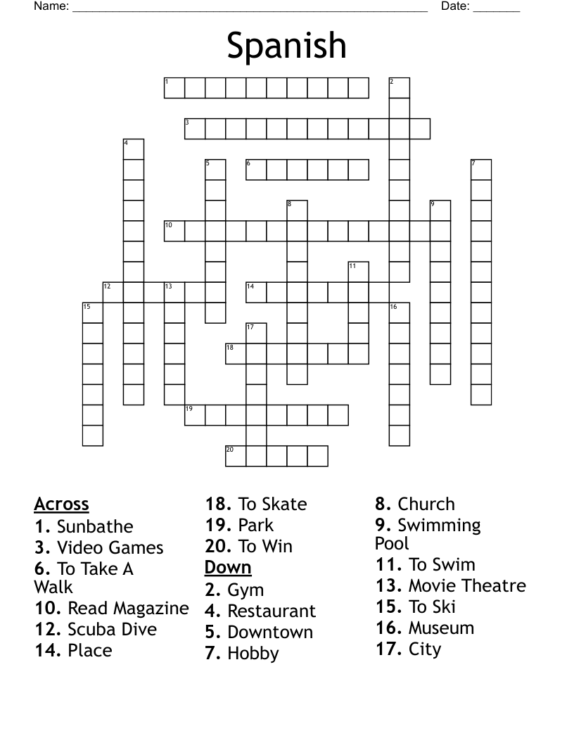Spanish Crossword