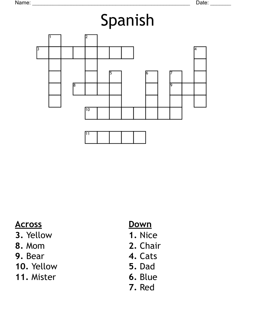 Spanish Crossword