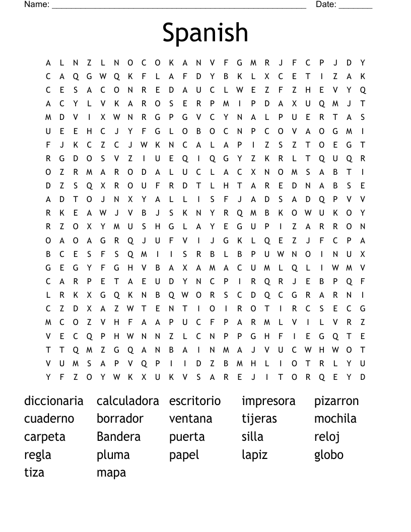 Spanish Word Search