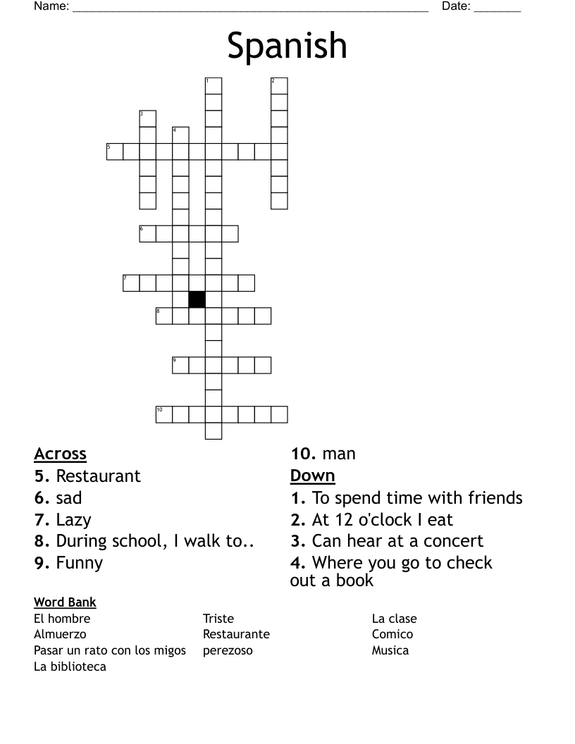 Spanish Crossword