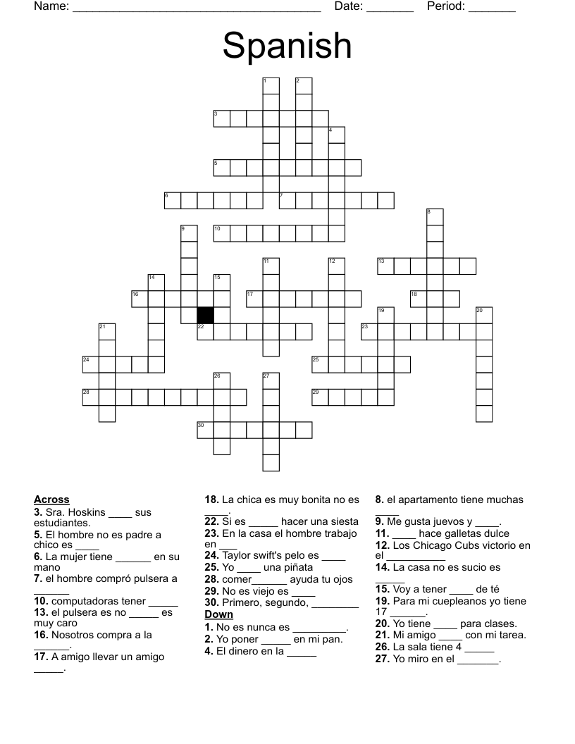 Spanish Crossword