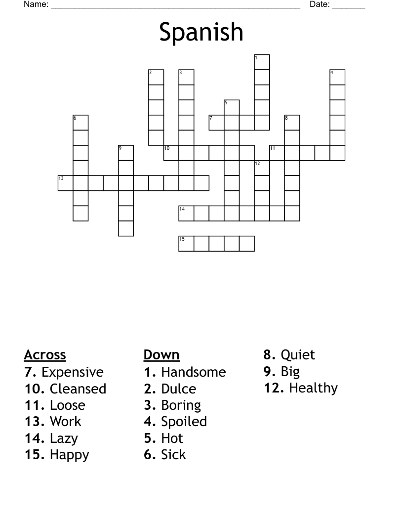 Spanish Crossword