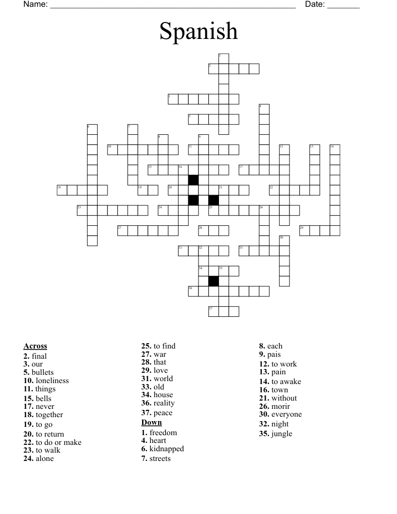 Spanish Crossword