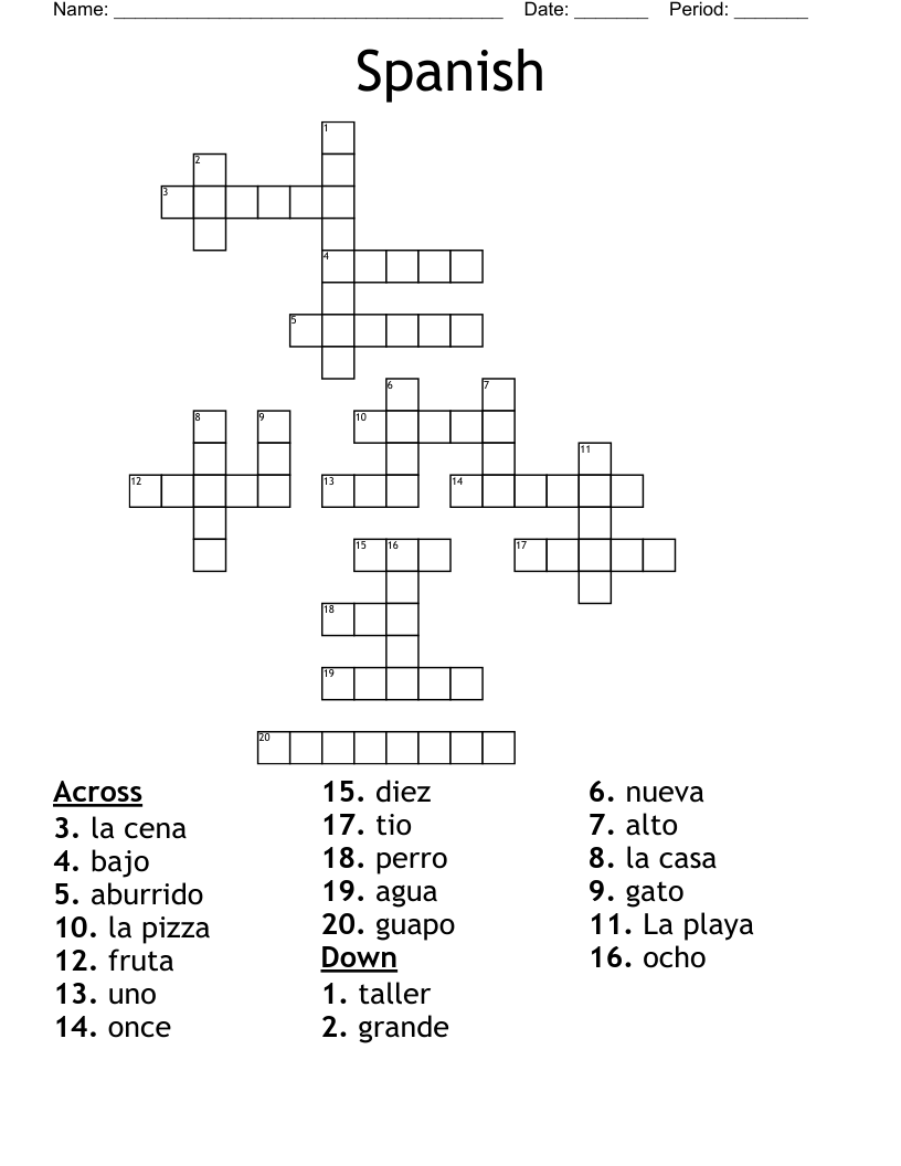 Spanish Crossword