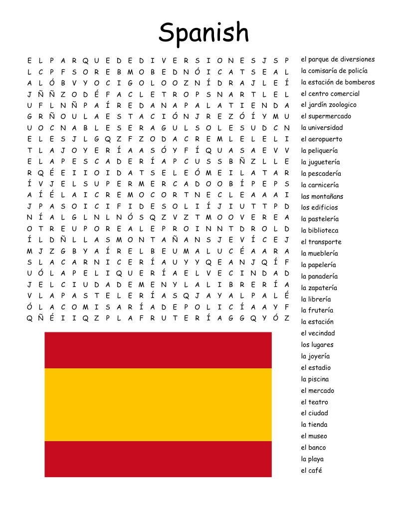Spanish Word Search