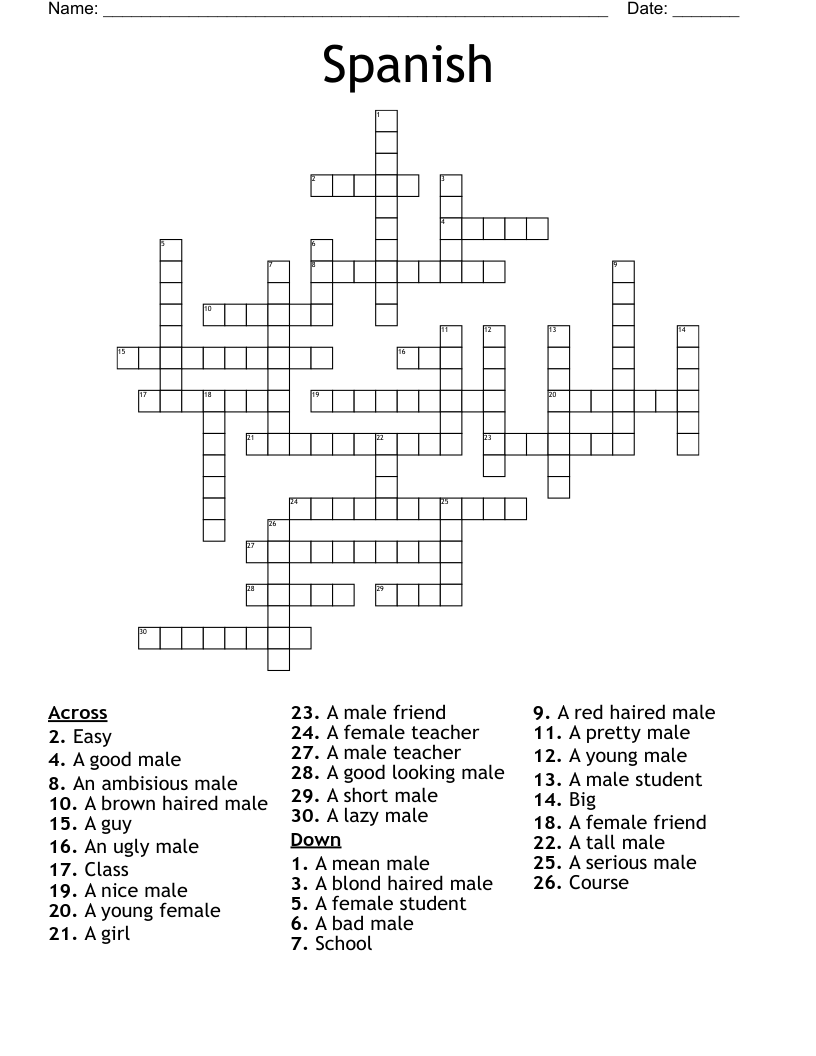 Spanish Crossword