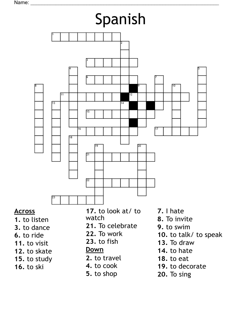 Spanish Crossword