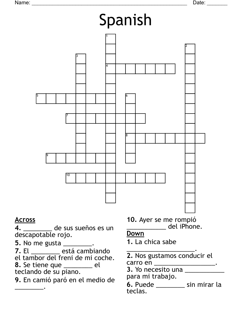 Spanish Crossword