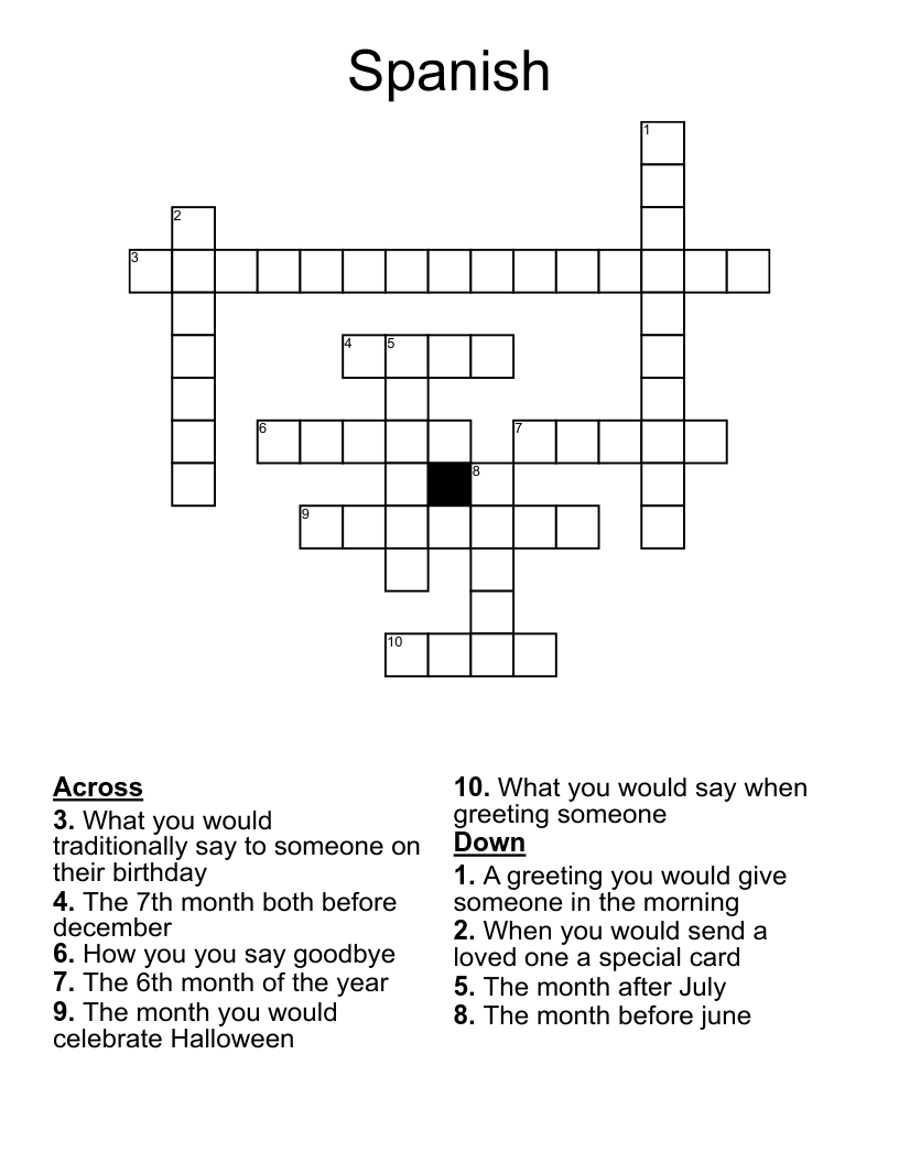 Spanish Crossword