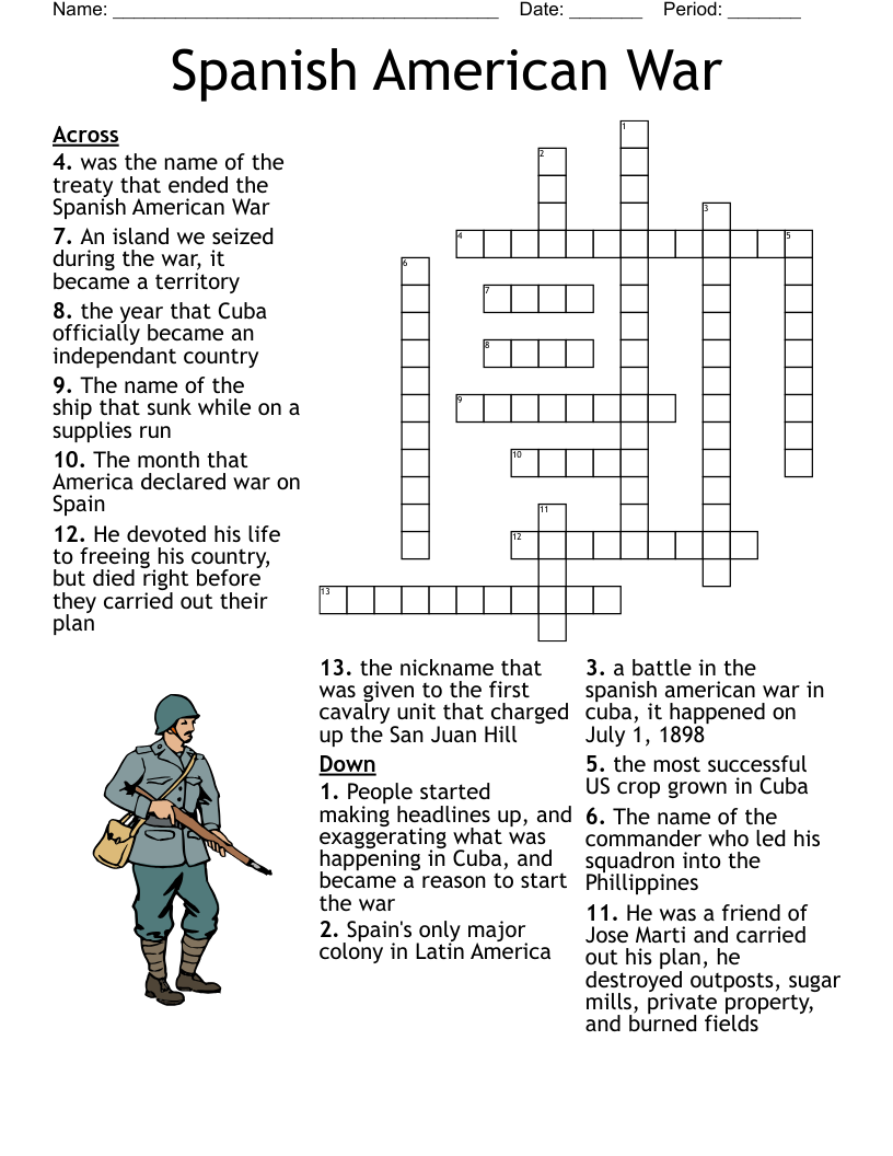 Spanish American War Crossword
