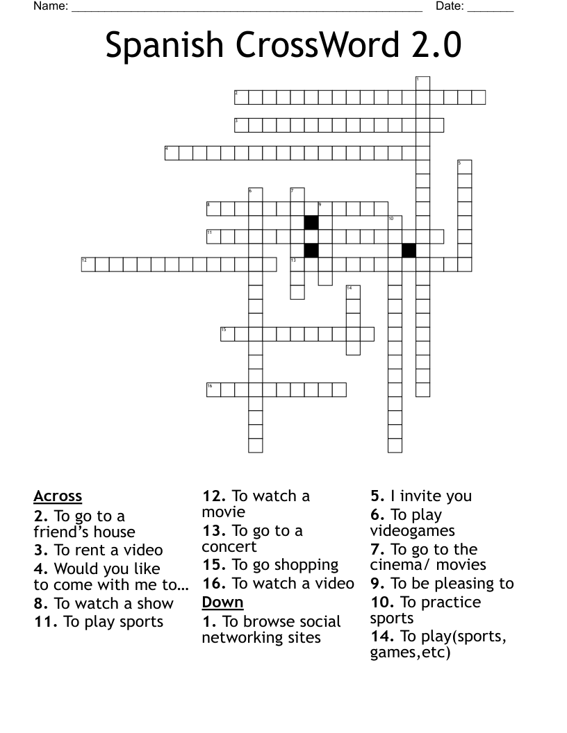 Spanish CrossWord 2.0
