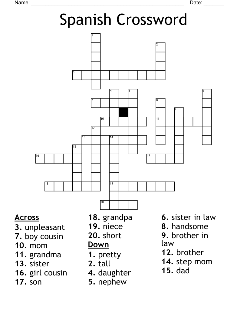 Spanish Crossword
