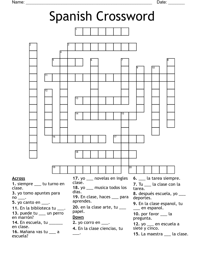 Spanish Crossword