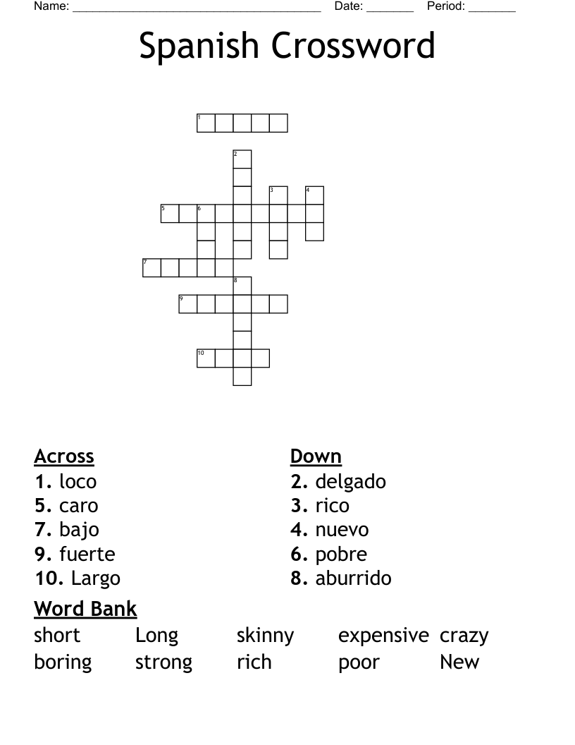 Spanish Crossword